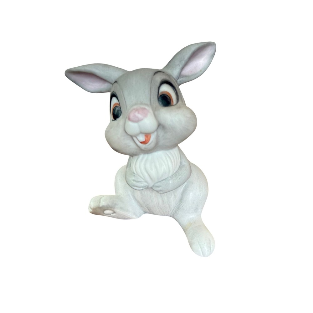 Vintage Disney Thumper Rabbit Figurine Bambi Grey Porcelain Bunny Statue